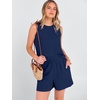 image:imageANRABESS Two Piece Sets for Women Summer Casual Sleeveless Tank Top Matching Shorts Lounge Sets Pajamas 2026 Trendy ClothesNavy Blue