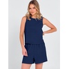 image:imageANRABESS Two Piece Sets for Women Summer Casual Sleeveless Tank Top Matching Shorts Lounge Sets Pajamas 2026 Trendy ClothesNavy Blue