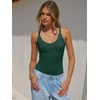 image:imageANRABESS V Neck Tank Tops for Women Ribbed Knit Camisole 2026 Summer Casual Sleeveless Slim Fitted Basic Cami Shirts ClothesDeep Green