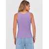 image:imageANRABESS V Neck Tank Tops for Women Ribbed Knit Camisole 2026 Summer Casual Sleeveless Slim Fitted Basic Cami Shirts ClothesLight Purple