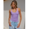 image:imageANRABESS V Neck Tank Tops for Women Ribbed Knit Camisole 2026 Summer Casual Sleeveless Slim Fitted Basic Cami Shirts ClothesLight Purple