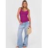 image:imageANRABESS V Neck Tank Tops for Women Ribbed Knit Camisole 2026 Summer Casual Sleeveless Slim Fitted Basic Cami Shirts ClothesPurple Red