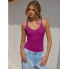 image:imageANRABESS V Neck Tank Tops for Women Ribbed Knit Camisole 2026 Summer Casual Sleeveless Slim Fitted Basic Cami Shirts ClothesPurple Red