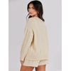 image:imageANRABESS Women 2 Piece Outfits Sweater Lounge Loungewear Sets 2026 Winter Cable Knit Oversized Sweaters Shorts Matching SetsApricot