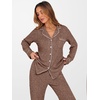 image:imageANRABESS Women Pajama Lounge Sets 2026 Fall 2 Piece Outfits Ribbed Long Sleeve Matching PJ Set Sleepwear LoungewearBrown