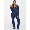 image:imageANRABESS Women Pajama Lounge Sets 2026 Fall 2 Piece Outfits Ribbed Long Sleeve Matching PJ Set Sleepwear LoungewearDeep Blue