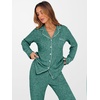 image:imageANRABESS Women Pajama Lounge Sets 2026 Fall 2 Piece Outfits Ribbed Long Sleeve Matching PJ Set Sleepwear LoungewearDeep Green