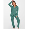 image:imageANRABESS Women Pajama Lounge Sets 2026 Fall 2 Piece Outfits Ribbed Long Sleeve Matching PJ Set Sleepwear LoungewearDeep Green