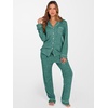 image:imageANRABESS Women Pajama Lounge Sets 2026 Fall 2 Piece Outfits Ribbed Long Sleeve Matching PJ Set Sleepwear LoungewearDeep Green