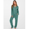image:imageANRABESS Women Pajama Lounge Sets 2026 Fall 2 Piece Outfits Ribbed Long Sleeve Matching PJ Set Sleepwear LoungewearDeep Green
