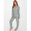 image:imageANRABESS Women Pajama Lounge Sets 2026 Fall 2 Piece Outfits Ribbed Long Sleeve Matching PJ Set Sleepwear LoungewearGreen