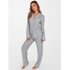 image:imageANRABESS Women Pajama Lounge Sets 2026 Fall 2 Piece Outfits Ribbed Long Sleeve Matching PJ Set Sleepwear LoungewearGrey