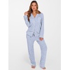 image:imageANRABESS Women Pajama Lounge Sets 2026 Fall 2 Piece Outfits Ribbed Long Sleeve Matching PJ Set Sleepwear LoungewearLight Blue