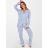 image:imageANRABESS Women Pajama Lounge Sets 2026 Fall 2 Piece Outfits Ribbed Long Sleeve Matching PJ Set Sleepwear LoungewearLight Blue