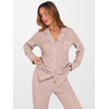 image:imageANRABESS Women Pajama Lounge Sets 2026 Fall 2 Piece Outfits Ribbed Long Sleeve Matching PJ Set Sleepwear LoungewearLight Brown
