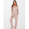 image:imageANRABESS Women Pajama Lounge Sets 2026 Fall 2 Piece Outfits Ribbed Long Sleeve Matching PJ Set Sleepwear LoungewearLight Brown