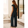 image:imageANRABESS Women Summer 2 Piece Outfits VNeck Top and Wide Leg Pants Set Comfy AllDay Wear for Lounge amp Daily Travel Sets Black Large