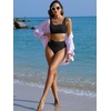 image:imageANRABESS Women Two Piece Bikini Sets High Waist Square Neck Swimsuits Ribbed Textured Comfy Bathing SuitsBeach Swim WearBlack