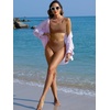 image:imageANRABESS Women Two Piece Bikini Sets High Waist Square Neck Swimsuits Ribbed Textured Comfy Bathing SuitsBeach Swim WearLight Brown