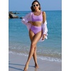image:imageANRABESS Women Two Piece Bikini Sets High Waist Square Neck Swimsuits Ribbed Textured Comfy Bathing SuitsBeach Swim WearLight Purple