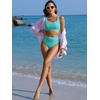 image:imageANRABESS Women Two Piece Bikini Sets High Waist Square Neck Swimsuits Ribbed Textured Comfy Bathing SuitsBeach Swim WearMint Blue