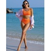 image:imageANRABESS Women Two Piece Bikini Sets High Waist Square Neck Swimsuits Ribbed Textured Comfy Bathing SuitsBeach Swim WearNeon Orange