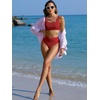 image:imageANRABESS Women Two Piece Bikini Sets High Waist Square Neck Swimsuits Ribbed Textured Comfy Bathing SuitsBeach Swim WearRed