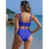 image:imageANRABESS Women Two Piece Bikini Sets High Waist Square Neck Swimsuits Ribbed Textured Comfy Bathing SuitsBeach Swim WearRoyal Blue