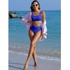 image:imageANRABESS Women Two Piece Bikini Sets High Waist Square Neck Swimsuits Ribbed Textured Comfy Bathing SuitsBeach Swim WearRoyal Blue
