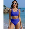 image:imageANRABESS Women Two Piece Bikini Sets High Waist Square Neck Swimsuits Ribbed Textured Comfy Bathing SuitsBeach Swim WearRoyal Blue