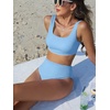 image:imageANRABESS Women Two Piece Bikini Sets High Waist Square Neck Swimsuits Ribbed Textured Comfy Bathing SuitsBeach Swim WearSky Blue
