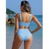 image:imageANRABESS Women Two Piece Bikini Sets High Waist Square Neck Swimsuits Ribbed Textured Comfy Bathing SuitsBeach Swim WearSky Blue