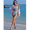 image:imageANRABESS Women Two Piece Bikini Sets High Waist Square Neck Swimsuits Ribbed Textured Comfy Bathing SuitsBeach Swim WearSky Blue