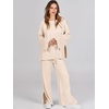 image:imageANRABESS Womens 2 Piece Outfits Oversized Knit Sweater Set Wide Leg Pant Cozy Lounge Matching Pajama Sets 2026 Trendy ClothesApricot