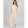 image:imageANRABESS Womens 2 Piece Outfits Oversized Knit Sweater Set Wide Leg Pant Cozy Lounge Matching Pajama Sets 2026 Trendy ClothesApricot