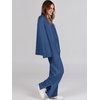 image:imageANRABESS Womens 2 Piece Outfits Oversized Knit Sweater Set Wide Leg Pant Cozy Lounge Matching Pajama Sets 2026 Trendy ClothesBlue