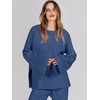 image:imageANRABESS Womens 2 Piece Outfits Oversized Knit Sweater Set Wide Leg Pant Cozy Lounge Matching Pajama Sets 2026 Trendy ClothesBlue