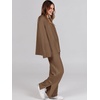 image:imageANRABESS Womens 2 Piece Outfits Oversized Knit Sweater Set Wide Leg Pant Cozy Lounge Matching Pajama Sets 2026 Trendy ClothesBrown