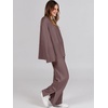 image:imageANRABESS Womens 2 Piece Outfits Oversized Knit Sweater Set Wide Leg Pant Cozy Lounge Matching Pajama Sets 2026 Trendy ClothesCoffee