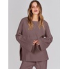 image:imageANRABESS Womens 2 Piece Outfits Oversized Knit Sweater Set Wide Leg Pant Cozy Lounge Matching Pajama Sets 2026 Trendy ClothesCoffee
