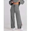 image:imageANRABESS Womens 2 Piece Outfits Oversized Knit Sweater Set Wide Leg Pant Cozy Lounge Matching Pajama Sets 2026 Trendy ClothesGray