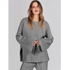image:imageANRABESS Womens 2 Piece Outfits Oversized Knit Sweater Set Wide Leg Pant Cozy Lounge Matching Pajama Sets 2026 Trendy ClothesGray