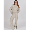 image:imageANRABESS Womens 2 Piece Outfits Oversized Knit Sweater Set Wide Leg Pant Cozy Lounge Matching Pajama Sets 2026 Trendy ClothesGrey Apricot