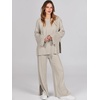 image:imageANRABESS Womens 2 Piece Outfits Oversized Knit Sweater Set Wide Leg Pant Cozy Lounge Matching Pajama Sets 2026 Trendy ClothesGrey Apricot