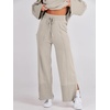 image:imageANRABESS Womens 2 Piece Outfits Oversized Knit Sweater Set Wide Leg Pant Cozy Lounge Matching Pajama Sets 2026 Trendy ClothesGrey Apricot