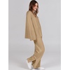 image:imageANRABESS Womens 2 Piece Outfits Oversized Knit Sweater Set Wide Leg Pant Cozy Lounge Matching Pajama Sets 2026 Trendy ClothesKhaki