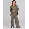 image:imageANRABESS Womens 2 Piece Outfits Oversized Knit Sweater Set Wide Leg Pant Cozy Lounge Matching Pajama Sets 2026 Trendy ClothesKhaki Green