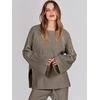 image:imageANRABESS Womens 2 Piece Outfits Oversized Knit Sweater Set Wide Leg Pant Cozy Lounge Matching Pajama Sets 2026 Trendy ClothesKhaki Green