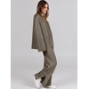 image:imageANRABESS Womens 2 Piece Outfits Oversized Knit Sweater Set Wide Leg Pant Cozy Lounge Matching Pajama Sets 2026 Trendy ClothesKhaki Green