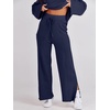 image:imageANRABESS Womens 2 Piece Outfits Oversized Knit Sweater Set Wide Leg Pant Cozy Lounge Matching Pajama Sets 2026 Trendy ClothesNavy Blue